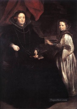 ポルツィア・インペリアーレとその娘バロック宮廷画家アンソニー・ファン・ダイクの肖像 Oil Paintings